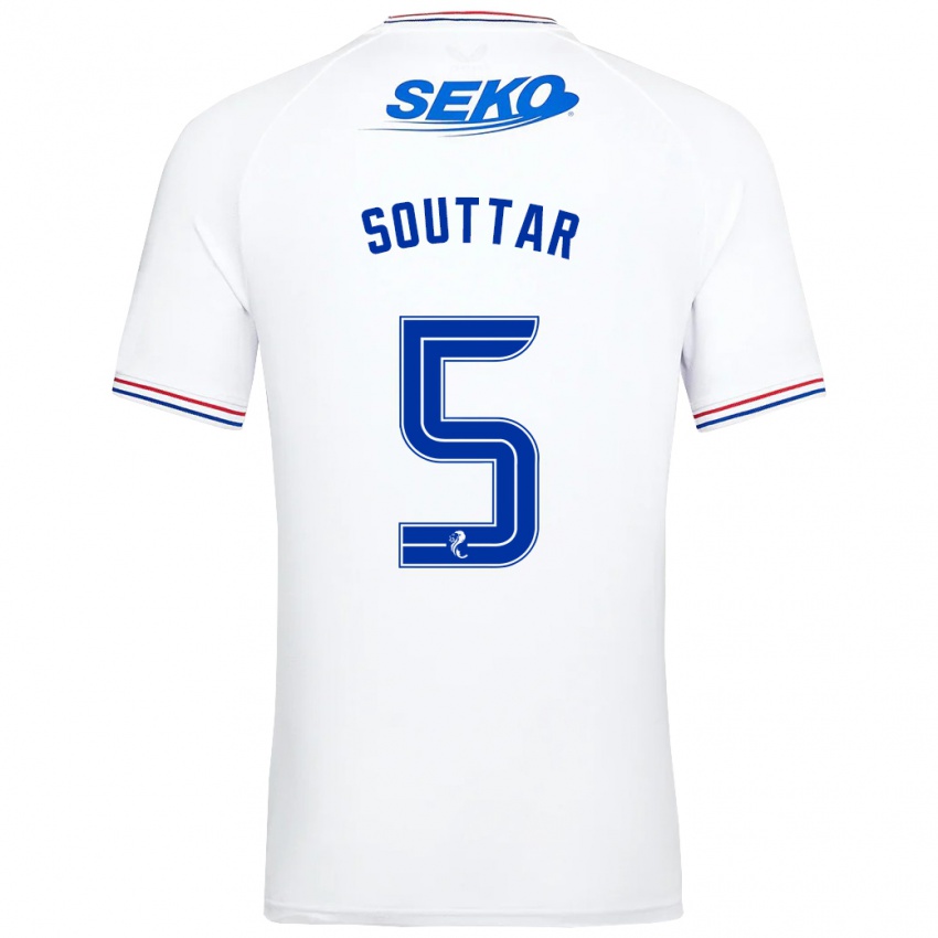 Homme Maillot John Souttar #5 Blanc Tenues Extérieur 2023/24 T-Shirt Belgique