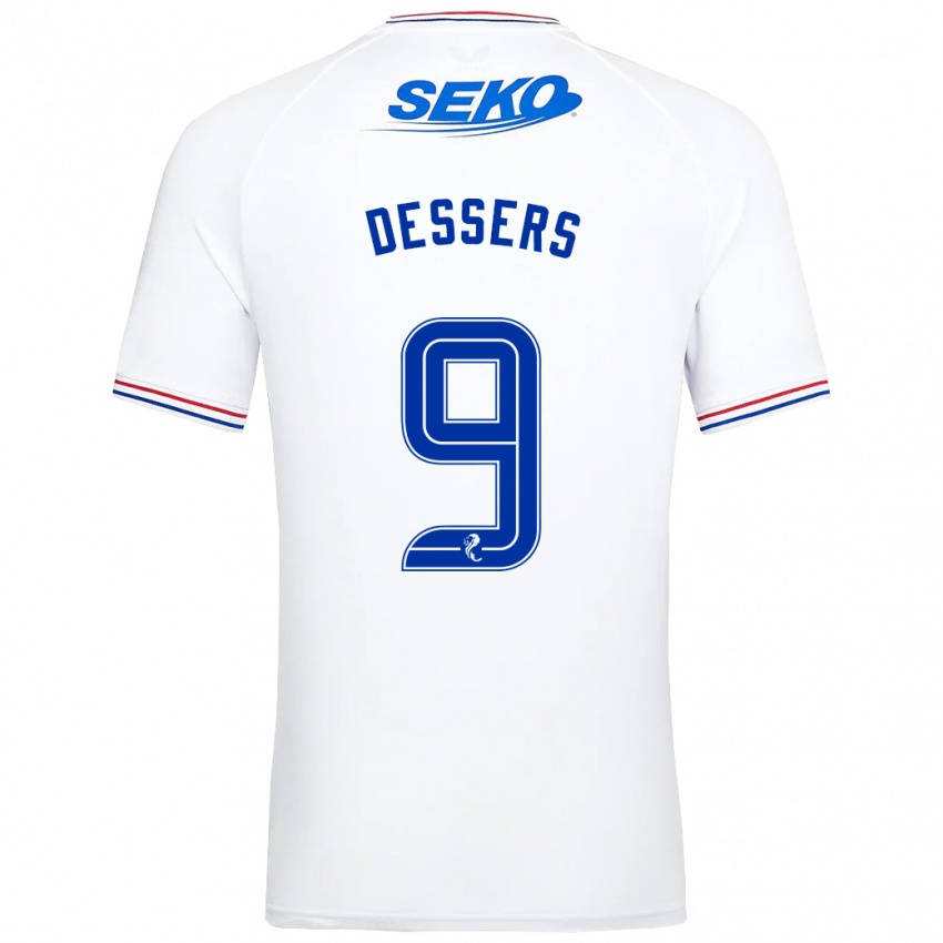 Herren Cyriel Dessers #9 Weiß Auswärtstrikot Trikot 2023/24 T-Shirt Belgien