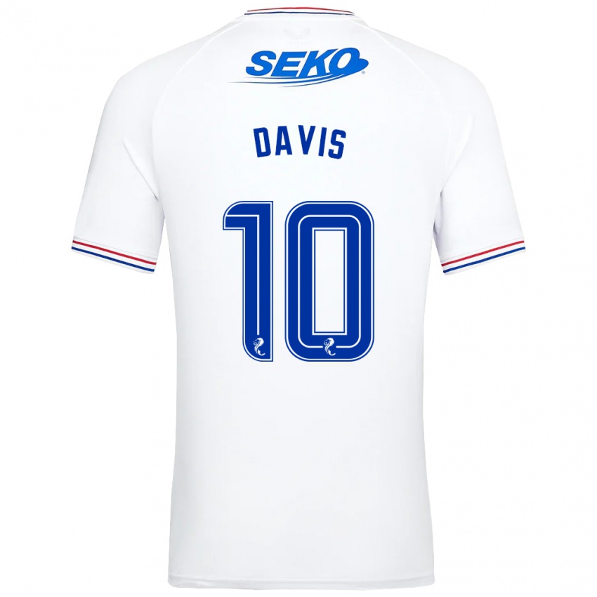Herren Steven Davis #10 Weiß Auswärtstrikot Trikot 2023/24 T-Shirt Belgien