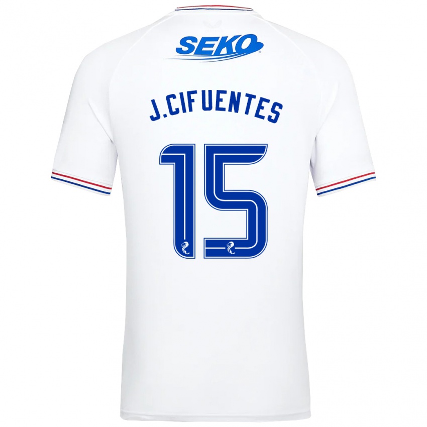 Herren José Cifuentes #15 Weiß Auswärtstrikot Trikot 2023/24 T-Shirt Belgien