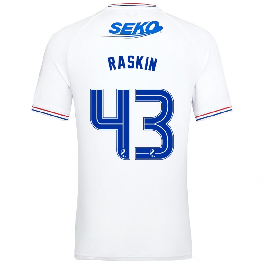 Herren Nicolas Raskin #43 Weiß Auswärtstrikot Trikot 2023/24 T-Shirt Belgien