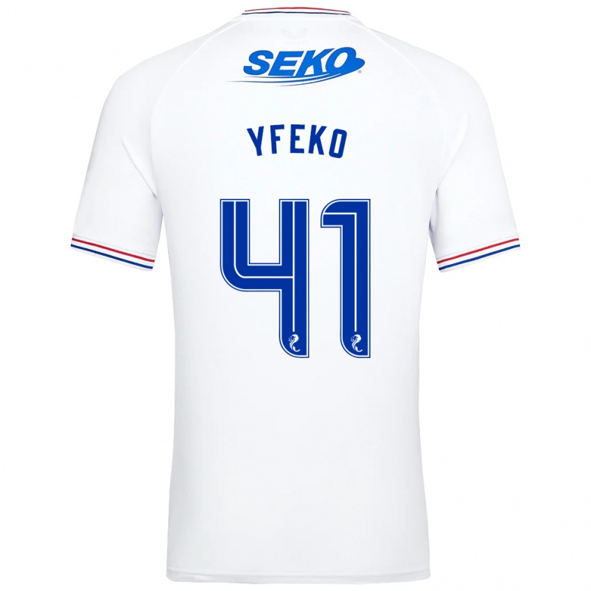 Herren Johnly Yfeko #41 Weiß Auswärtstrikot Trikot 2023/24 T-Shirt Belgien