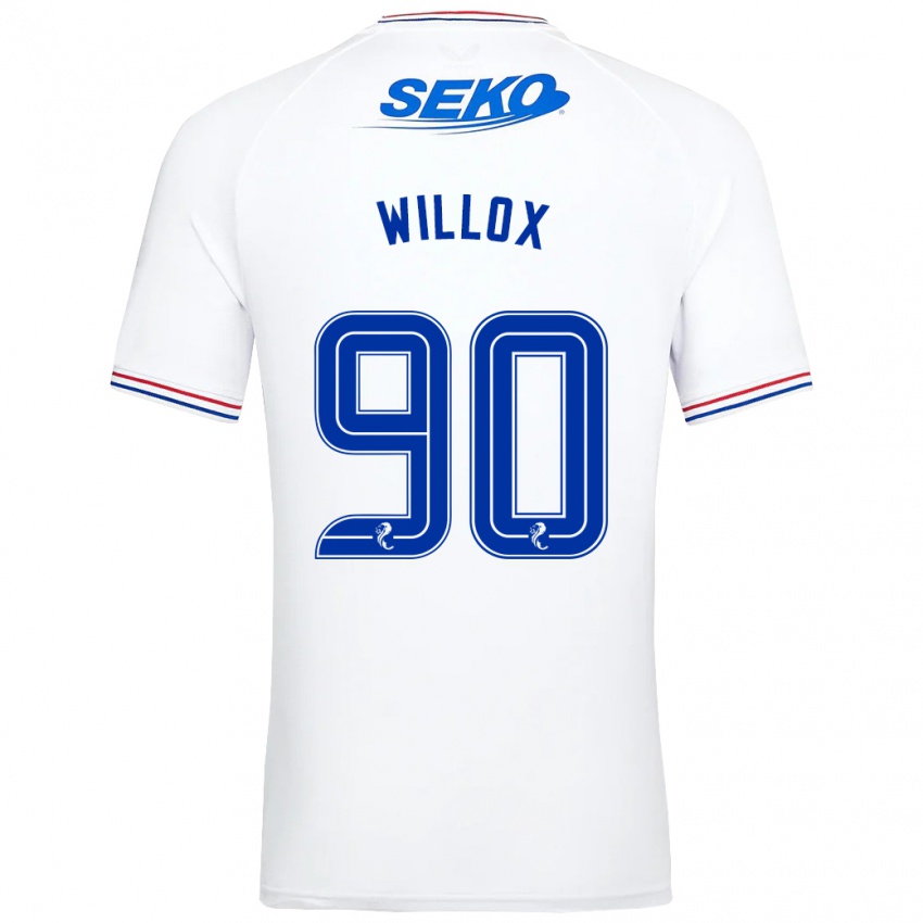 Herren Kieron Willox #90 Weiß Auswärtstrikot Trikot 2023/24 T-Shirt Belgien