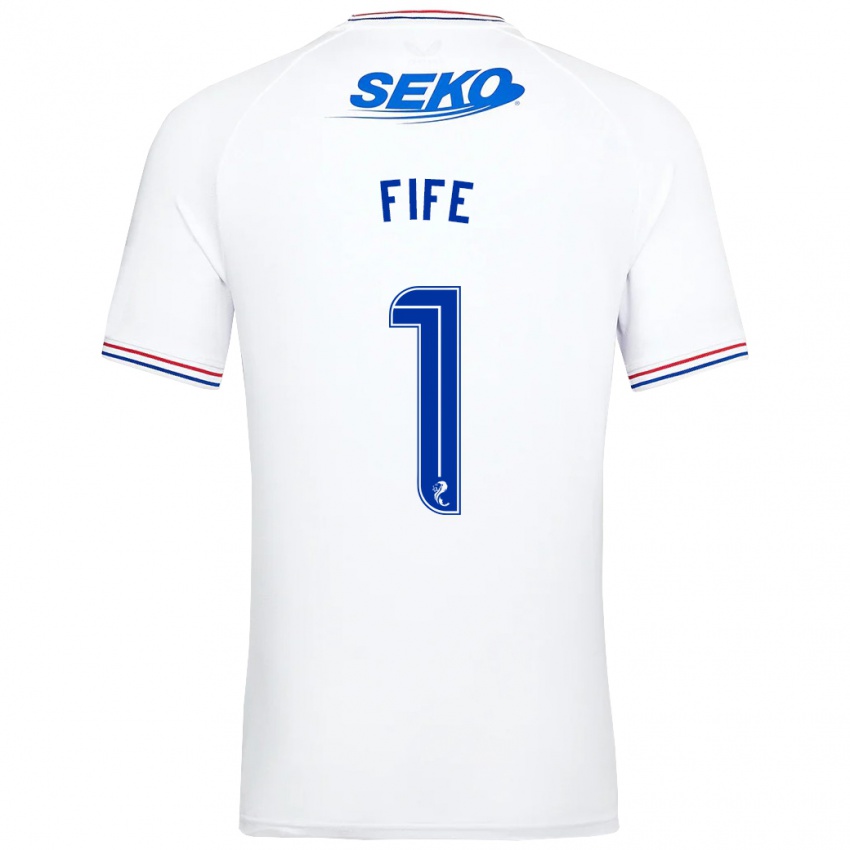 Herren Jenna Fife #1 Weiß Auswärtstrikot Trikot 2023/24 T-Shirt Belgien