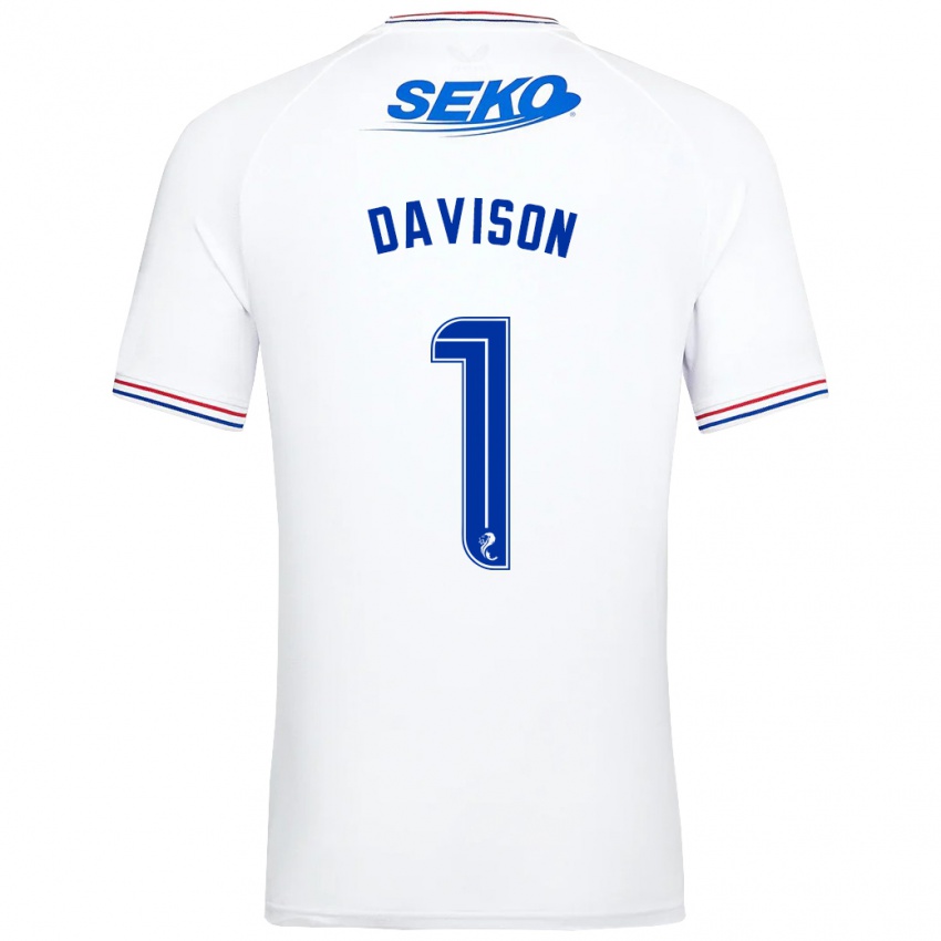 Herren Hannah Davison #1 Weiß Auswärtstrikot Trikot 2023/24 T-Shirt Belgien