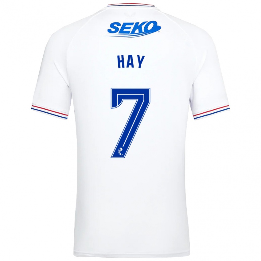 Herren Brogan Hay #7 Weiß Auswärtstrikot Trikot 2023/24 T-Shirt Belgien