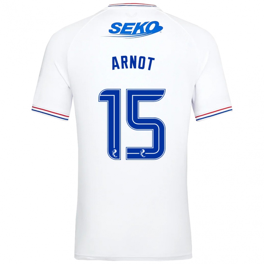 Herren Elizabeth Arnot #15 Weiß Auswärtstrikot Trikot 2023/24 T-Shirt Belgien