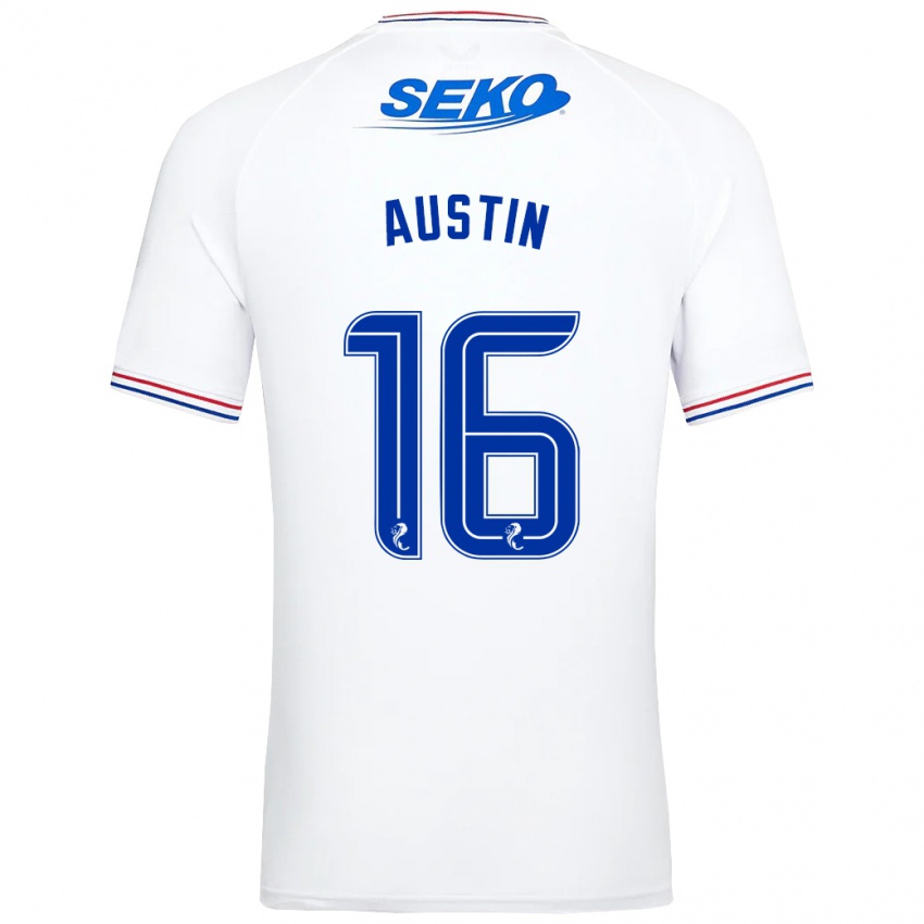 Herren Eilidh Austin #16 Weiß Auswärtstrikot Trikot 2023/24 T-Shirt Belgien