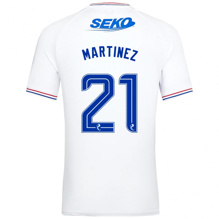 Homme Maillot Lisa Martinez #21 Blanc Tenues Extérieur 2023/24 T-Shirt Belgique