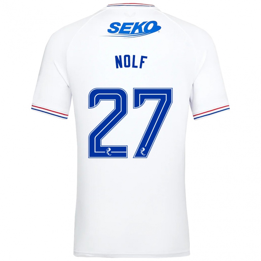 Herren Madeline Nolf #27 Weiß Auswärtstrikot Trikot 2023/24 T-Shirt Belgien