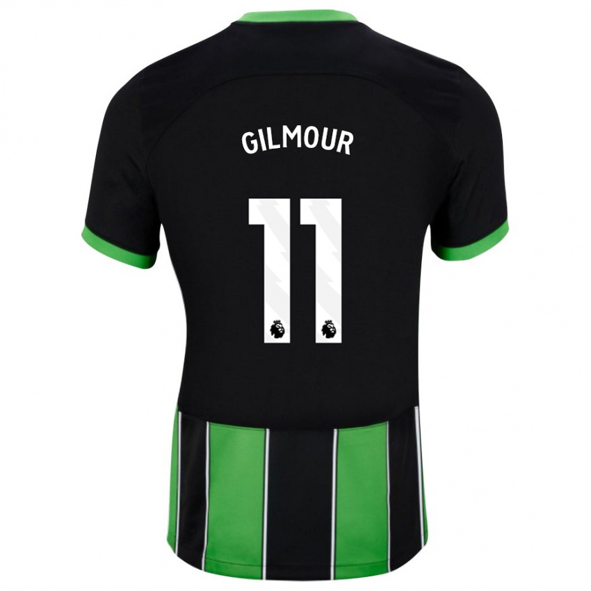 Herren Billy Gilmour #11 Schwarz Grün Auswärtstrikot Trikot 2023/24 T-Shirt Belgien