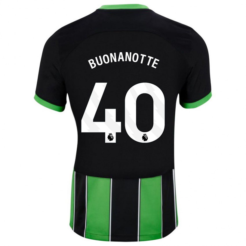 Homme Maillot Facundo Buonanotte #40 Vert Noir Tenues Extérieur 2023/24 T-Shirt Belgique