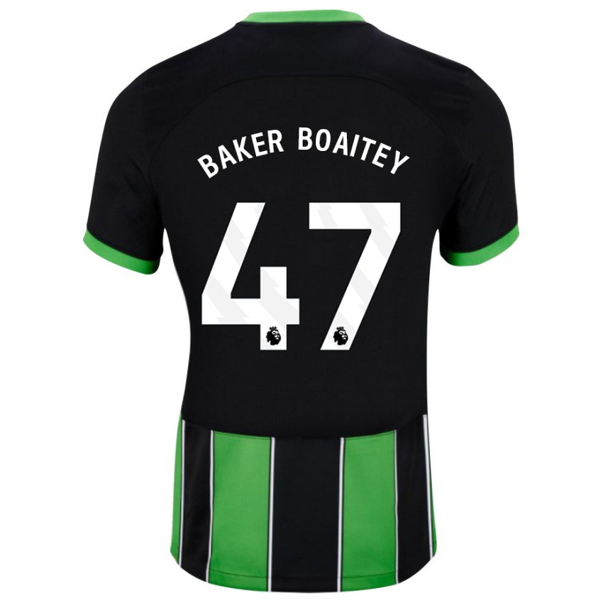 Herren Benicio Baker-Boaitey #47 Schwarz Grün Auswärtstrikot Trikot 2023/24 T-Shirt Belgien