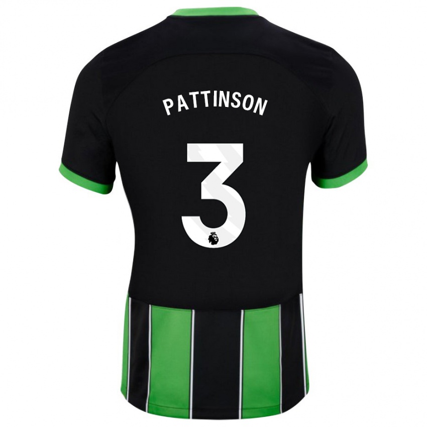 Herren Poppy Pattinson #3 Schwarz Grün Auswärtstrikot Trikot 2023/24 T-Shirt Belgien