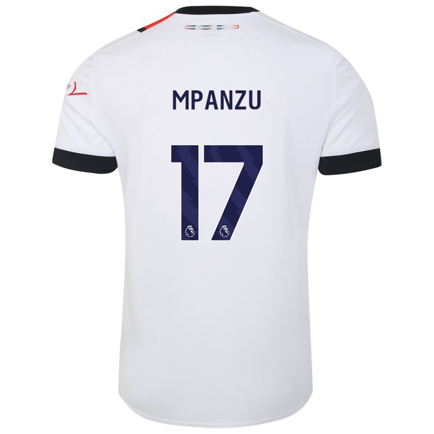 Herren Pelly Ruddock Mpanzu #17 Weiß Auswärtstrikot Trikot 2023/24 T-Shirt Belgien