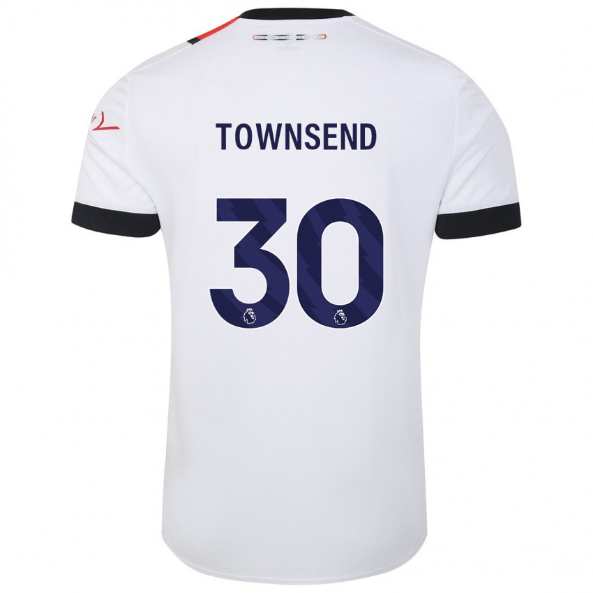 Herren Andros Townsend #30 Weiß Auswärtstrikot Trikot 2023/24 T-Shirt Belgien