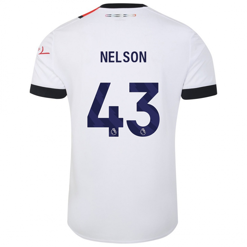 Heren Zack Nelson #43 Wit Uitshirt Uittenue 2023/24 T-Shirt België