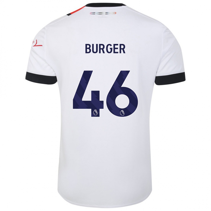 Herren Jake Burger #46 Weiß Auswärtstrikot Trikot 2023/24 T-Shirt Belgien