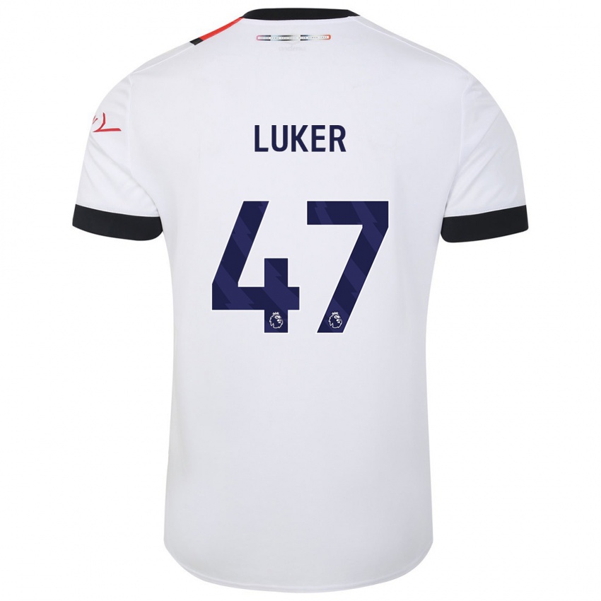 Herren Jayden Luker #47 Weiß Auswärtstrikot Trikot 2023/24 T-Shirt Belgien