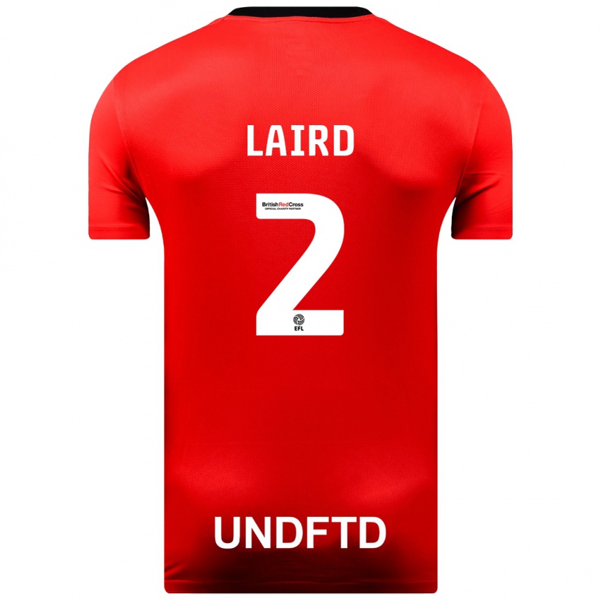 Herren Ethan Laird #2 Rot Auswärtstrikot Trikot 2023/24 T-Shirt Belgien