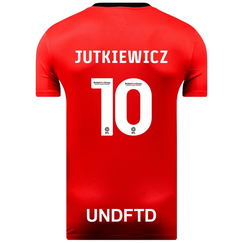 Herren Lukas Jutkiewicz #10 Rot Auswärtstrikot Trikot 2023/24 T-Shirt Belgien