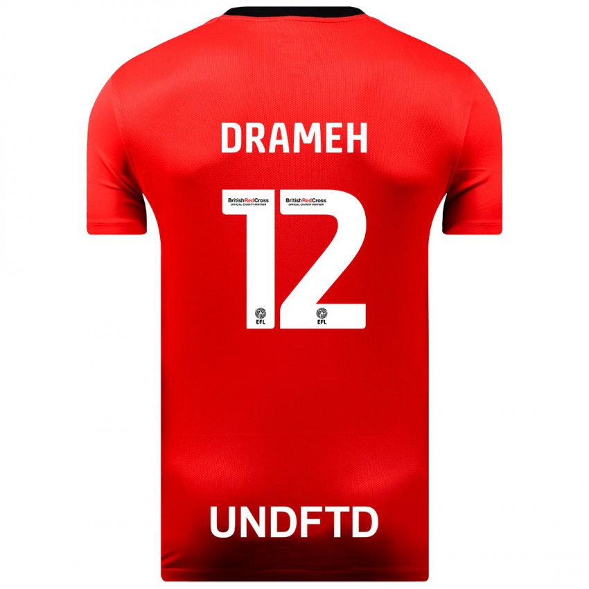 Herren Cody Drameh #12 Rot Auswärtstrikot Trikot 2023/24 T-Shirt Belgien