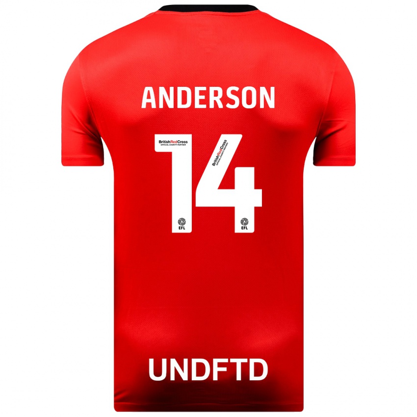 Herren Keshi Anderson #14 Rot Auswärtstrikot Trikot 2023/24 T-Shirt Belgien