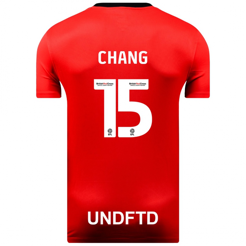Herren Alfie Chang #15 Rot Auswärtstrikot Trikot 2023/24 T-Shirt Belgien