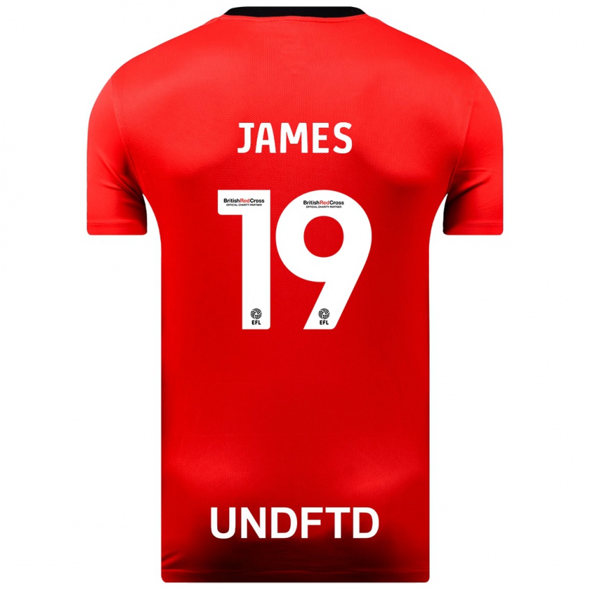 Herren Jordan James #19 Rot Auswärtstrikot Trikot 2023/24 T-Shirt Belgien