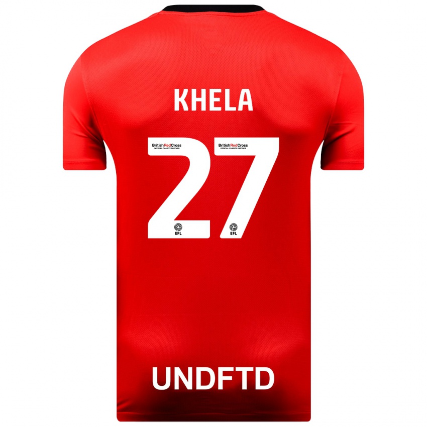 Herren Brandon Khela #27 Rot Auswärtstrikot Trikot 2023/24 T-Shirt Belgien