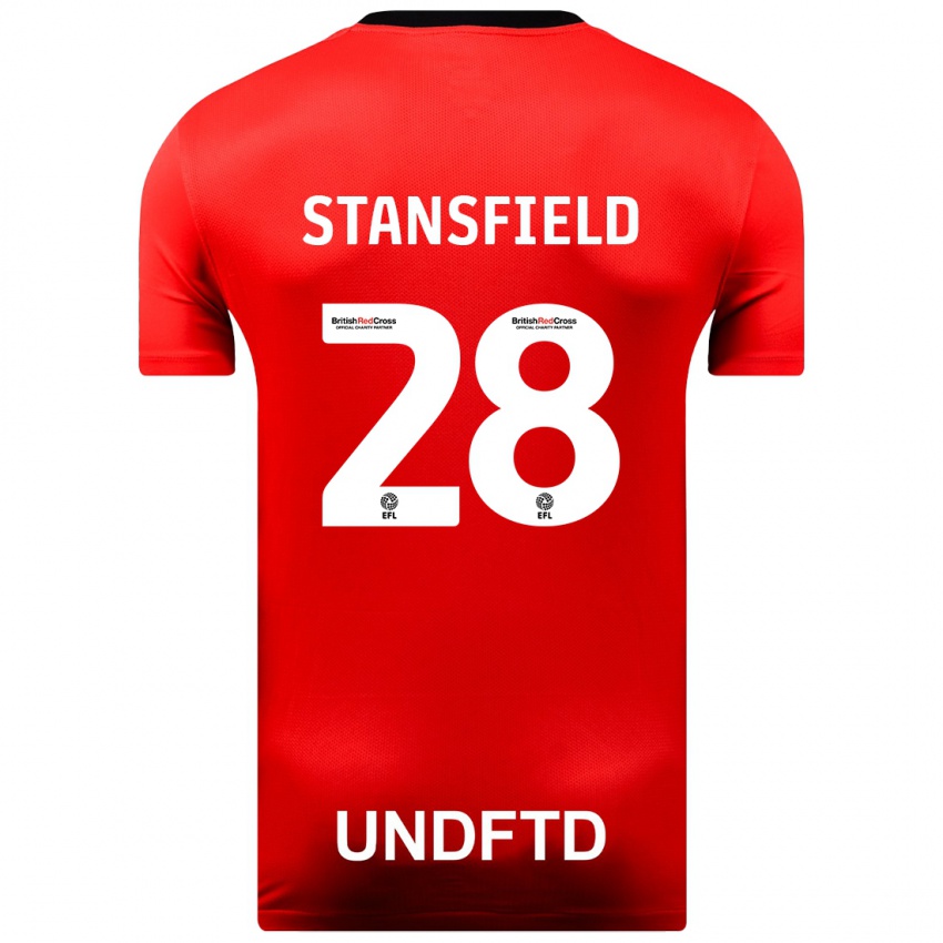 Herren Jay Stansfield #28 Rot Auswärtstrikot Trikot 2023/24 T-Shirt Belgien