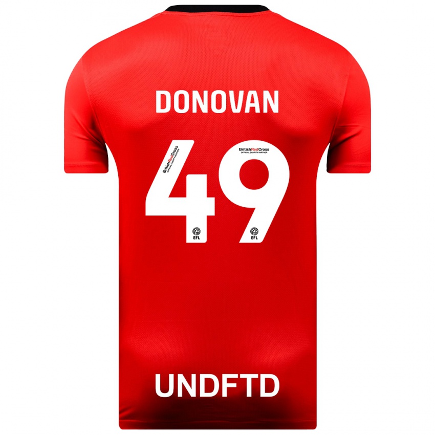 Herren Romelle Donovan #49 Rot Auswärtstrikot Trikot 2023/24 T-Shirt Belgien