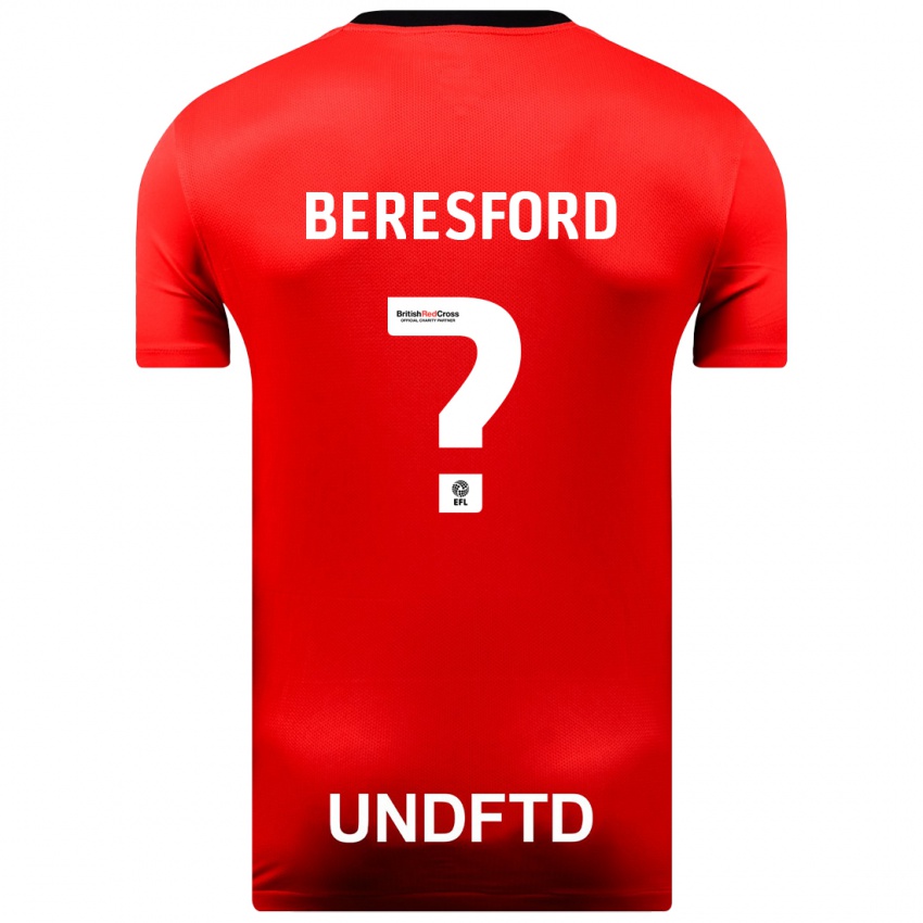 Herren Ben Beresford #0 Rot Auswärtstrikot Trikot 2023/24 T-Shirt Belgien