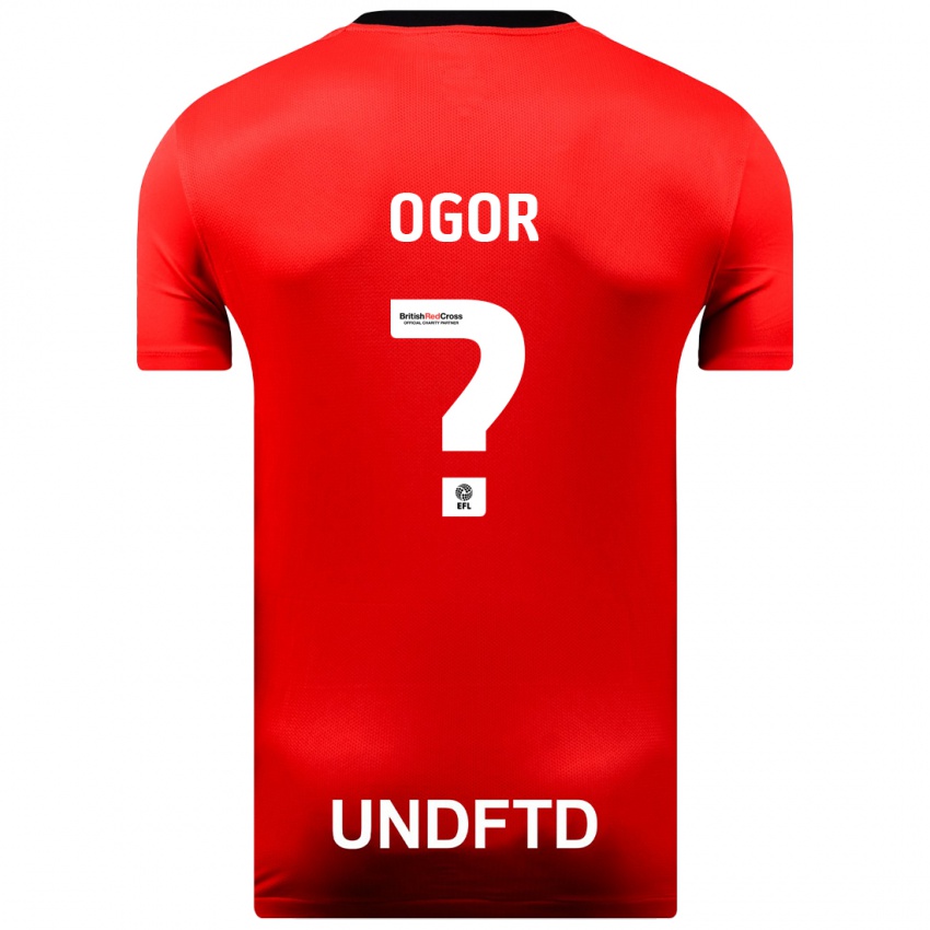 Herren Chris Ogor #0 Rot Auswärtstrikot Trikot 2023/24 T-Shirt Belgien