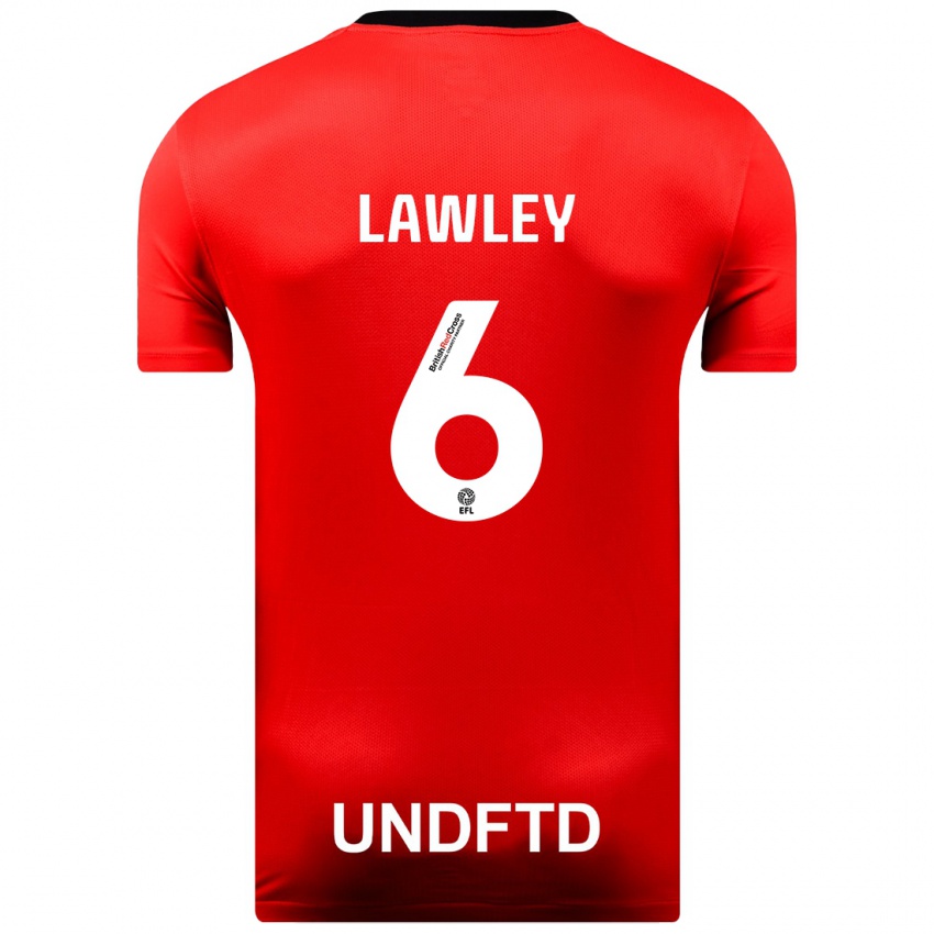 Herren Gemma Lawley #6 Rot Auswärtstrikot Trikot 2023/24 T-Shirt Belgien
