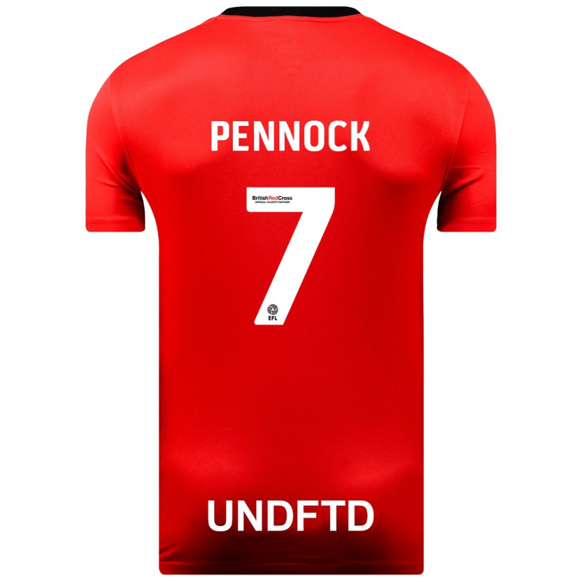Herren Jade Pennock #7 Rot Auswärtstrikot Trikot 2023/24 T-Shirt Belgien