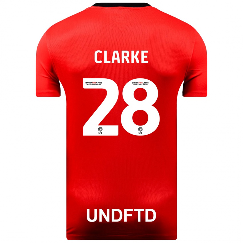 Herren Charlotte Clarke #28 Rot Auswärtstrikot Trikot 2023/24 T-Shirt Belgien