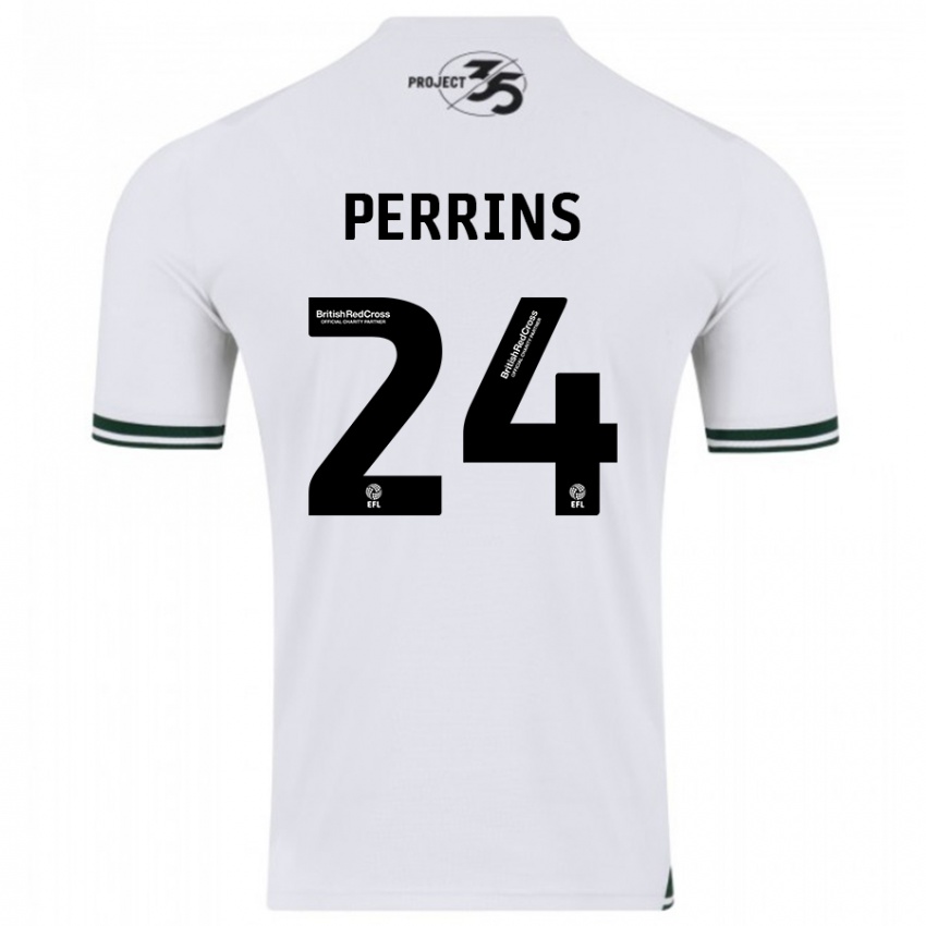 Herren Grace Perrins #24 Weiß Auswärtstrikot Trikot 2023/24 T-Shirt Belgien