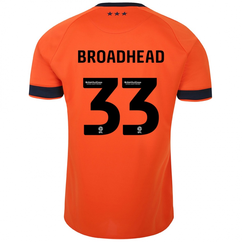 Herren Nathan Broadhead #33 Orangefarben Auswärtstrikot Trikot 2023/24 T-Shirt Belgien