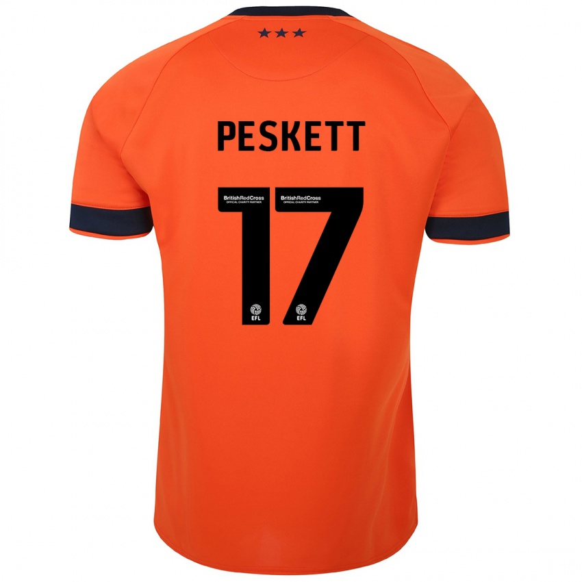 Herren Sophie Peskett #17 Orangefarben Auswärtstrikot Trikot 2023/24 T-Shirt Belgien