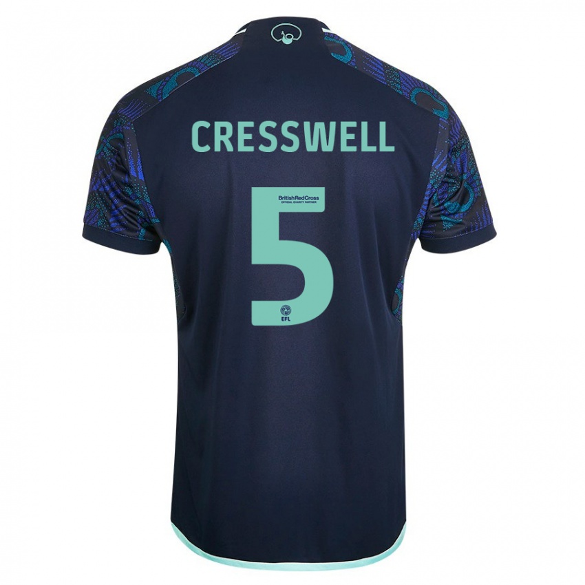 Homme Maillot Charlie Cresswell #5 Bleu Tenues Extérieur 2023/24 T-Shirt Belgique