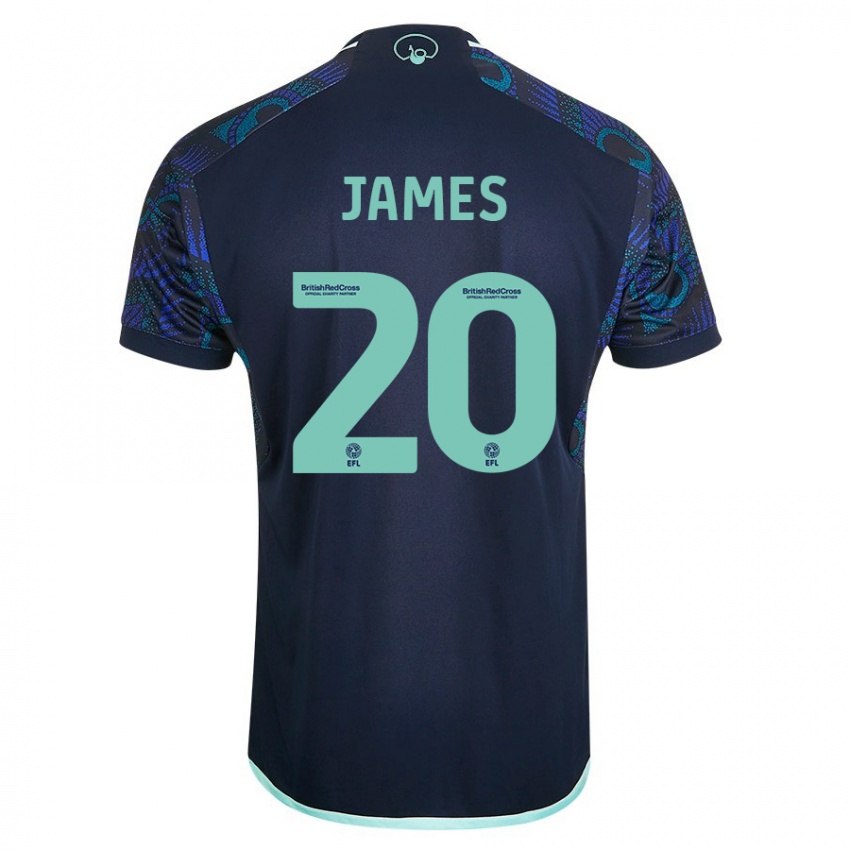 Herren Daniel James #20 Blau Auswärtstrikot Trikot 2023/24 T-Shirt Belgien