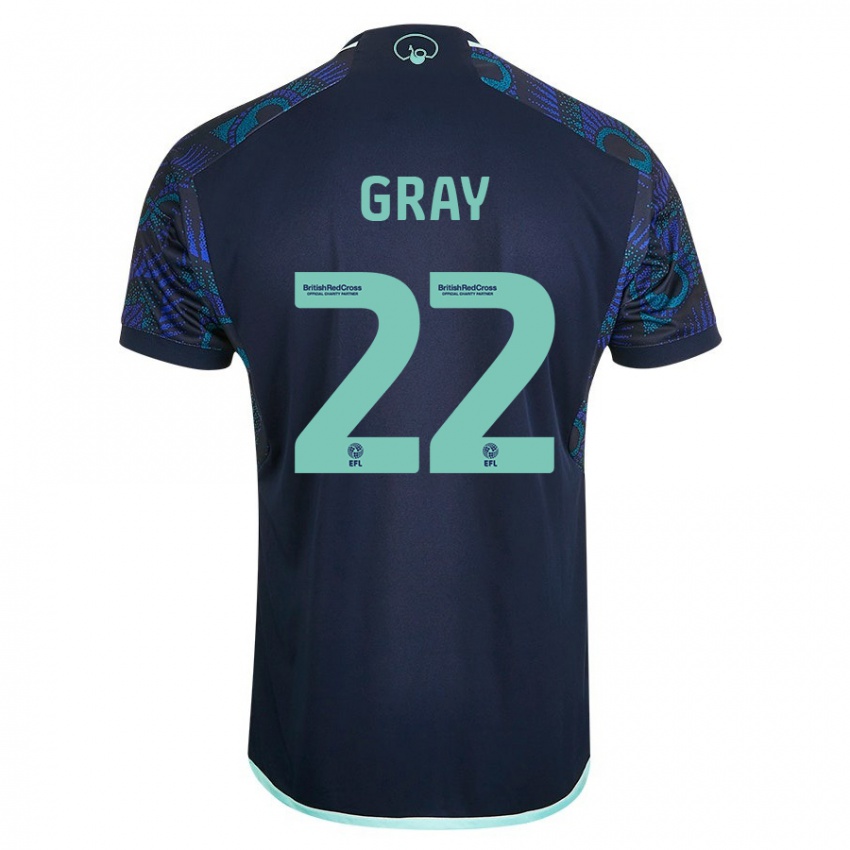 Herren Archie Gray #22 Blau Auswärtstrikot Trikot 2023/24 T-Shirt Belgien
