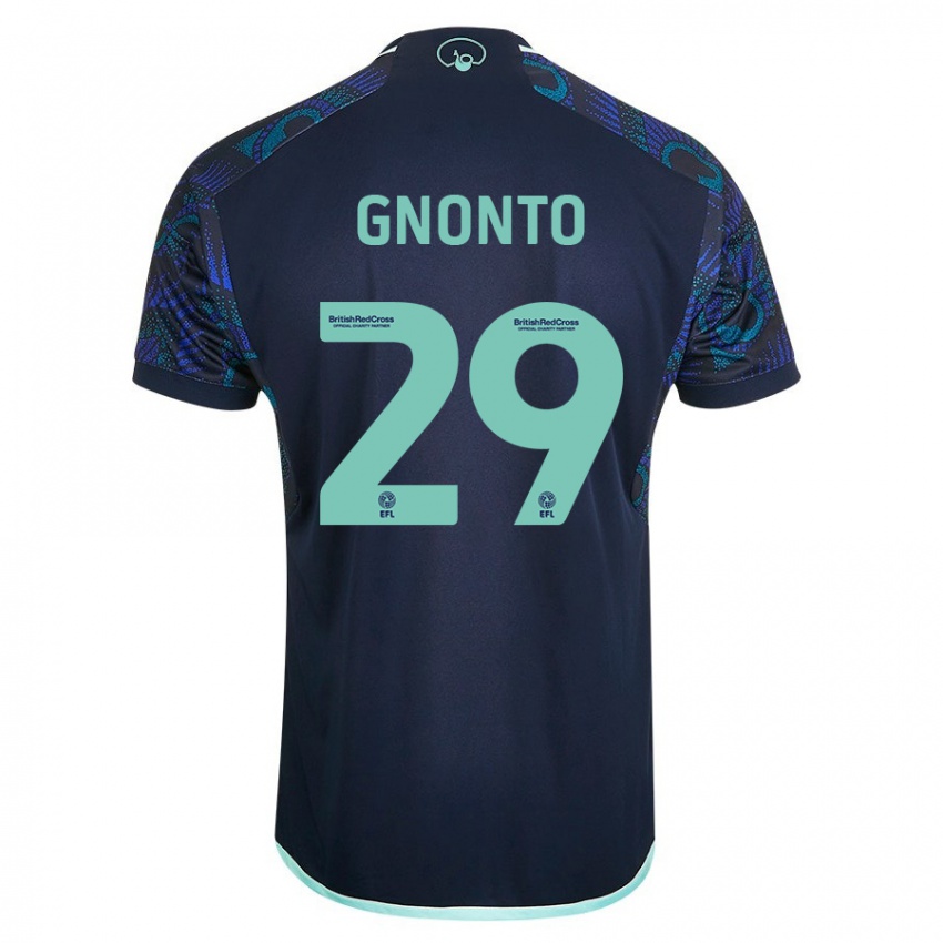 Herren Wilfried Gnonto #29 Blau Auswärtstrikot Trikot 2023/24 T-Shirt Belgien