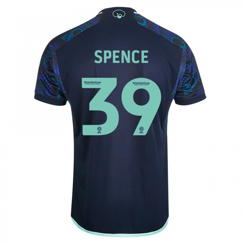 Herren Djed Spence #39 Blau Auswärtstrikot Trikot 2023/24 T-Shirt Belgien