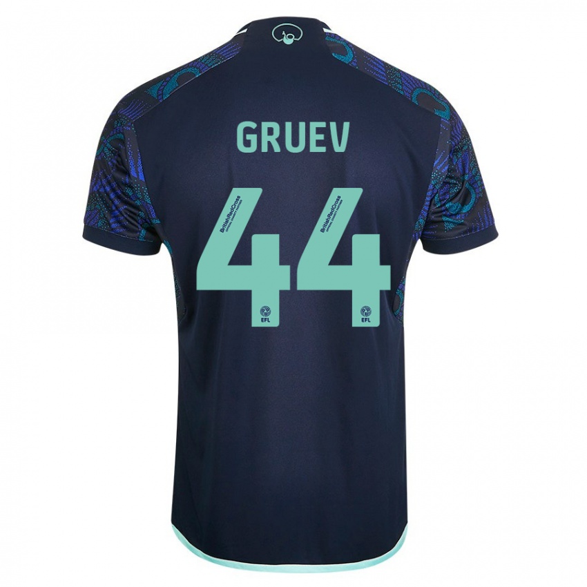 Herren Ilia Gruev #44 Blau Auswärtstrikot Trikot 2023/24 T-Shirt Belgien