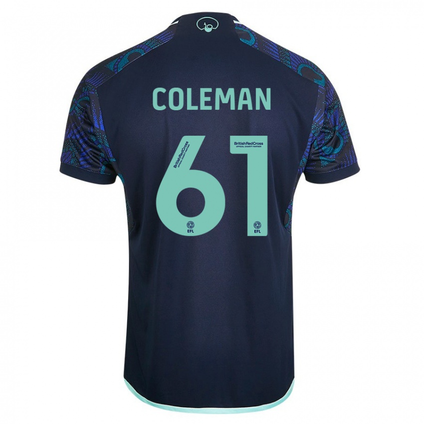 Heren Cian Coleman #61 Blauw Uitshirt Uittenue 2023/24 T-Shirt België