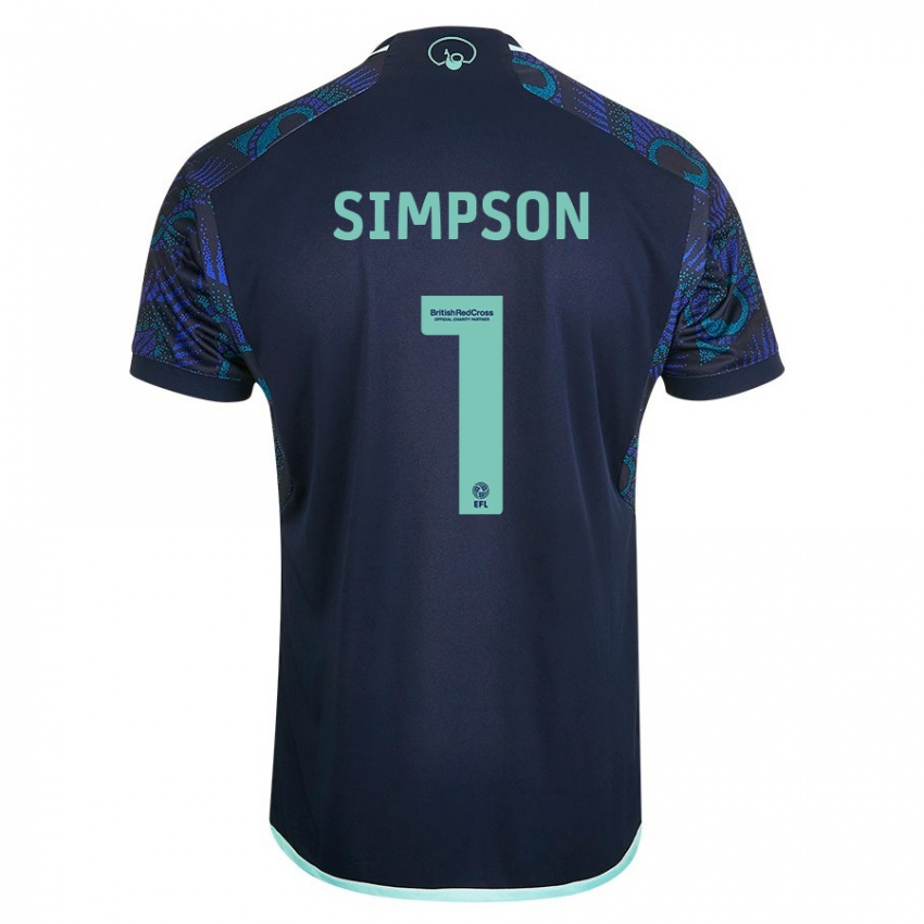 Herren Carrie Simpson #1 Blau Auswärtstrikot Trikot 2023/24 T-Shirt Belgien