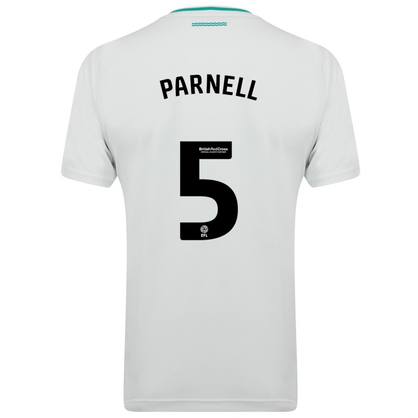 Homme Maillot Rosanna Parnell #5 Blanc Tenues Extérieur 2023/24 T-Shirt Belgique