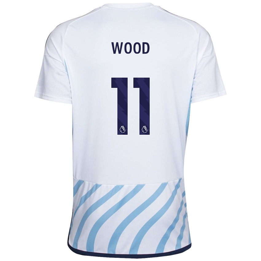 Herren Chris Wood #11 Weiß Blau Auswärtstrikot Trikot 2023/24 T-Shirt Belgien